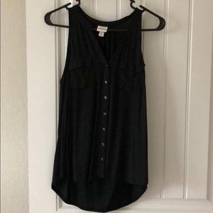**2 items for $5** Black Button up Tank Top